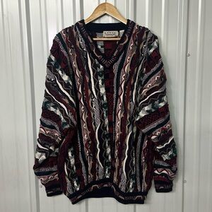 Vintage Cotton Traders Men’s Cosby Style 3D Knit Sweater Retro Grandpa Core 2X